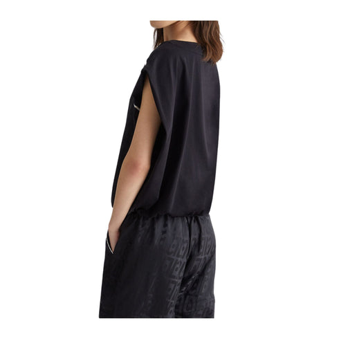 Liu Jo T-shirt T-shirt Donna in raso con elastico Nero - Francavilla Moda